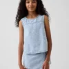 Barn-linne i gingham-mönstrad denim