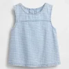 Barn-linne i gingham-mönstrad denim