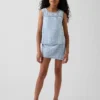 Barn-linne i gingham-mönstrad denim
