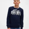 Barn-sweatshirt med grafiskt tryck