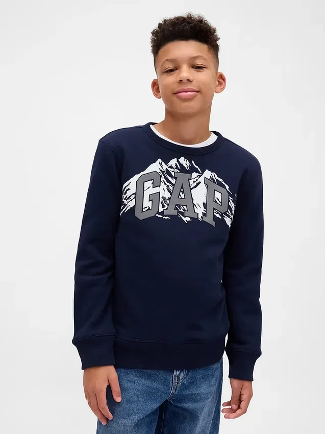 Barn-sweatshirt med grafiskt tryck