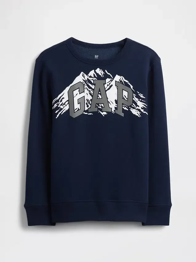 Barn-sweatshirt med grafiskt tryck