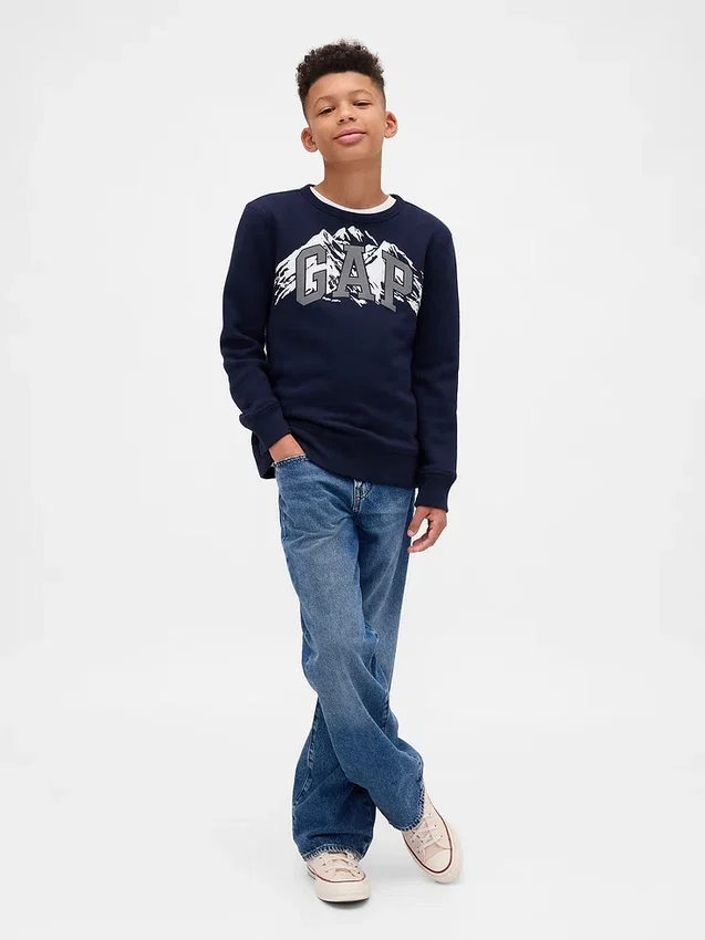 Barn-sweatshirt med grafiskt tryck