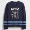 Barn-T-shirt i avslappnad passform med NASA-motiv
