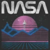 Barn-T-shirt i pastellfärger med NASA-motiv