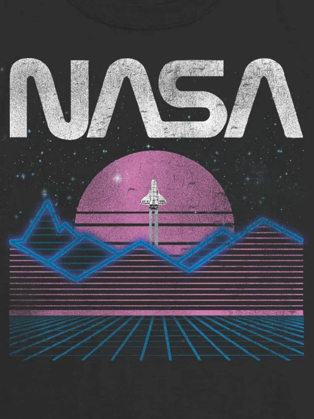 Barn-T-shirt i pastellfärger med NASA-motiv
