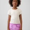 Barn-T-shirt i ribbad, färgskiftande, figursydd modell