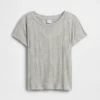 Barn-T-shirt i ribbad, färgskiftande, figursydd modell