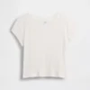 Barn-T-shirt i ribbad, färgskiftande, figursydd modell