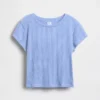 Barn-T-shirt i ribbad, färgskiftande, figursydd modell
