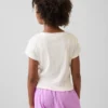 Barn-T-shirt i ribbad, färgskiftande, figursydd modell