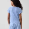 Barn-T-shirt i ribbad, färgskiftande, figursydd modell