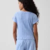 Barn-T-shirt i ribbad, färgskiftande, figursydd modell