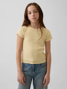 Barn-T-shirt i ribbstickat