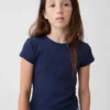 Barn-T-shirt i ribbstickat