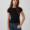 Barn-T-shirt i ribbstickat