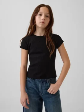 Barn-T-shirt i ribbstickat