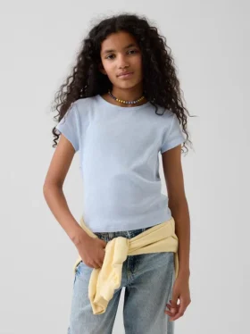 Barn-T-shirt i ribbstickat