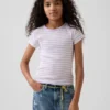 Barn-T-shirt i ribbstickat