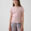 Barn-T-shirt i ribbstickat
