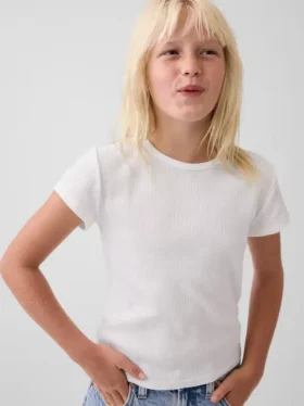 Barn-T-shirt i ribbstickat