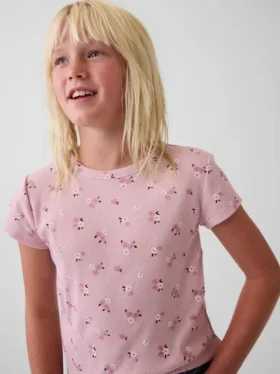 Barn-T-shirt i ribbstickat