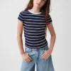 Barn-T-shirt i ribbstickat
