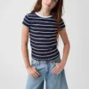 Barn-T-shirt i ribbstickat