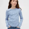 Barn-T-shirt i ribbstickat