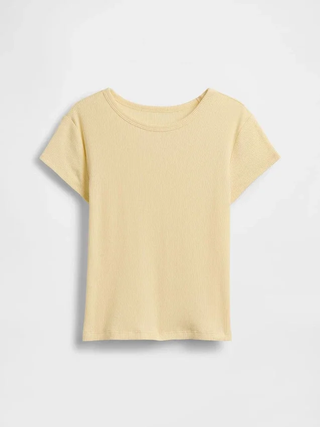 Barn-T-shirt i ribbstickat