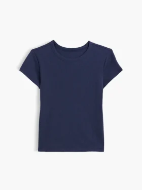 Barn-T-shirt i ribbstickat