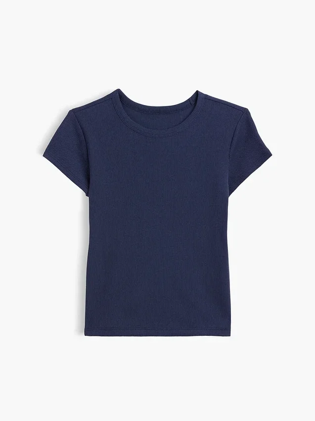 Barn-T-shirt i ribbstickat