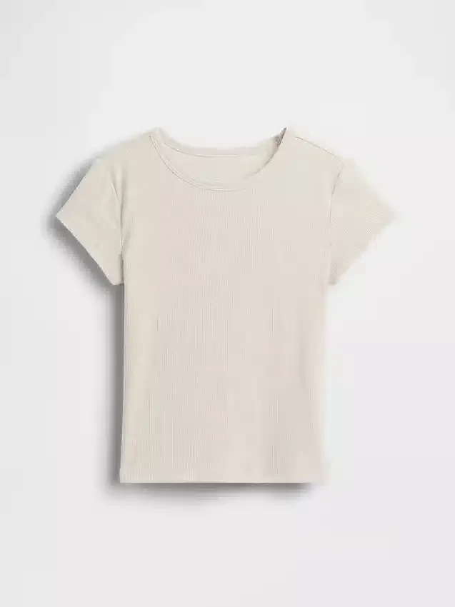 Barn-T-shirt i ribbstickat
