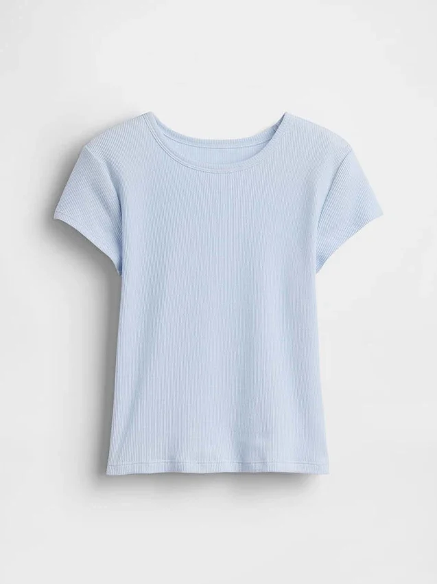 Barn-T-shirt i ribbstickat