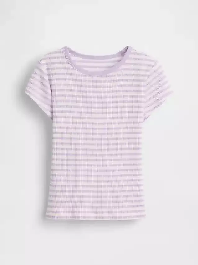 Barn-T-shirt i ribbstickat