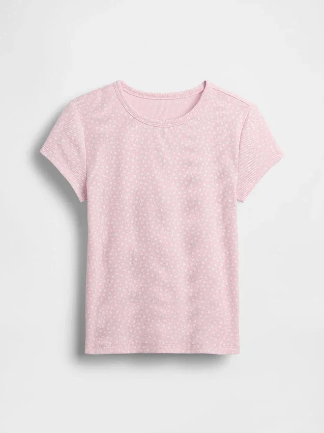 Barn-T-shirt i ribbstickat