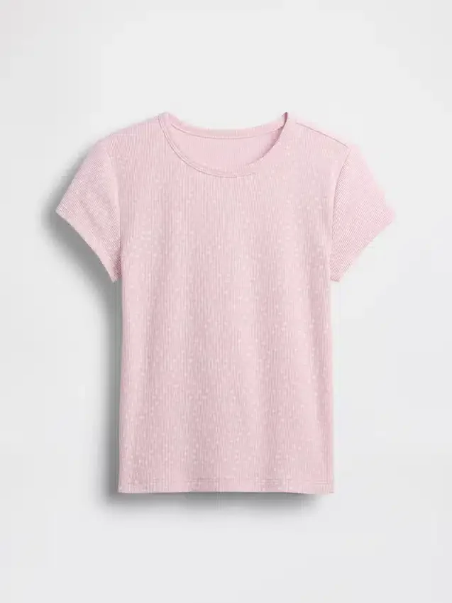 Barn-T-shirt i ribbstickat
