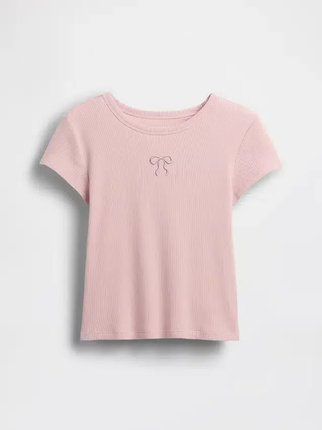 Barn-T-shirt i ribbstickat