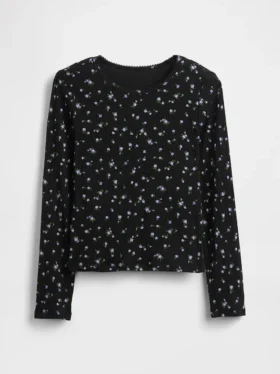 Barn-T-shirt i ribbstickat