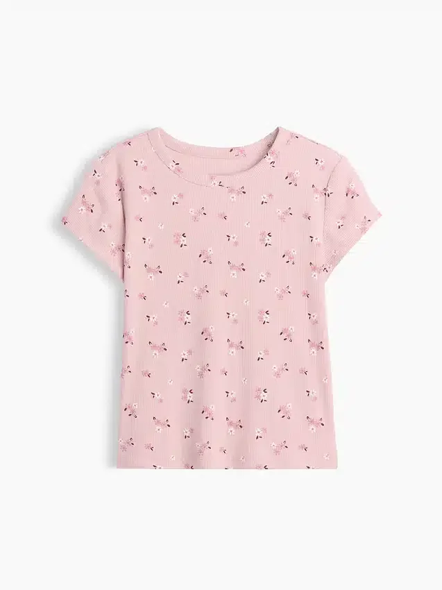 Barn-T-shirt i ribbstickat