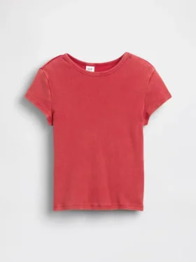 Barn-T-shirt i ribbstickat