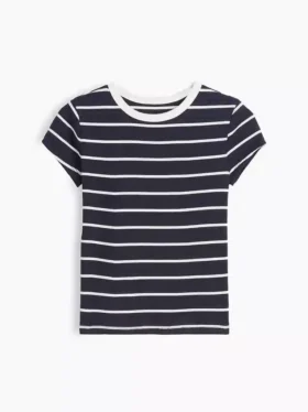 Barn-T-shirt i ribbstickat