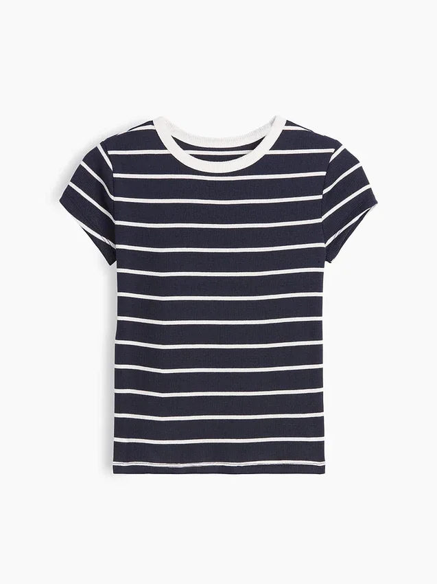 Barn-T-shirt i ribbstickat