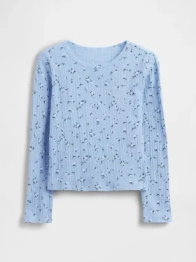 Barn-T-shirt i ribbstickat