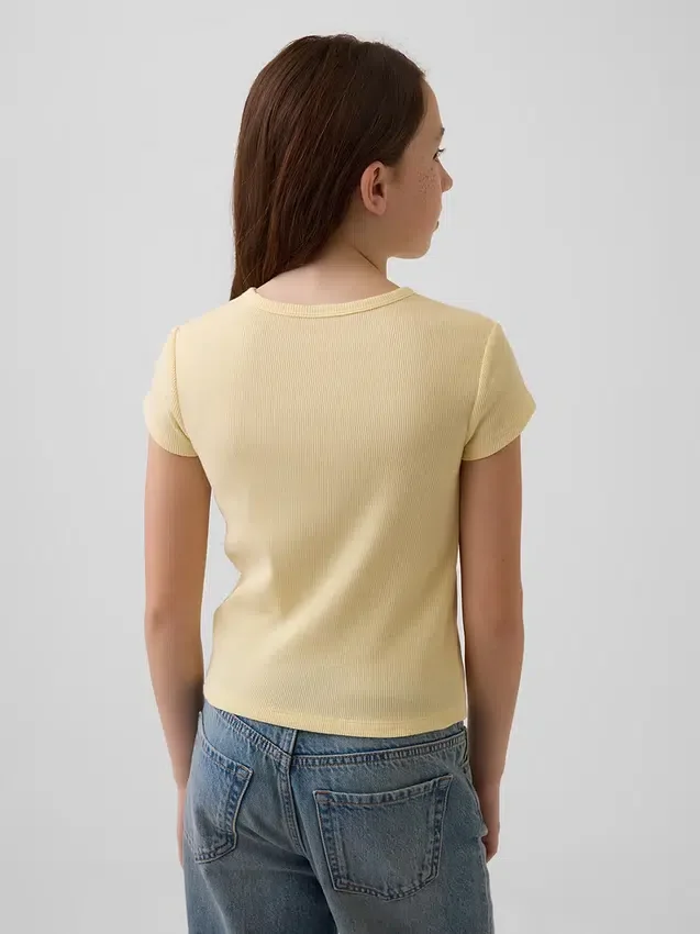 Barn-T-shirt i ribbstickat