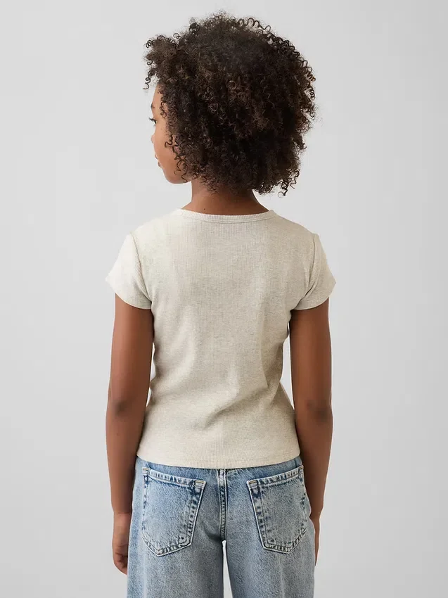 Barn-T-shirt i ribbstickat