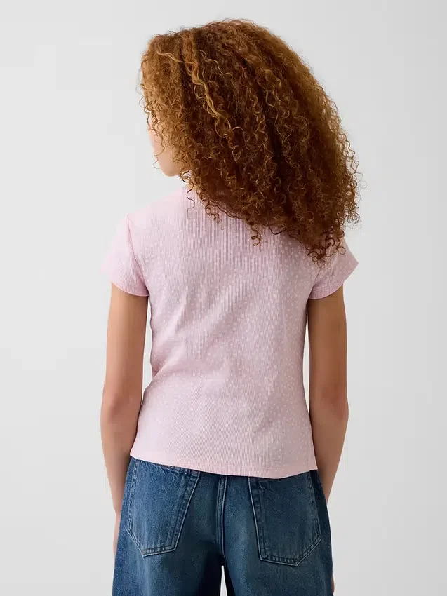 Barn-T-shirt i ribbstickat