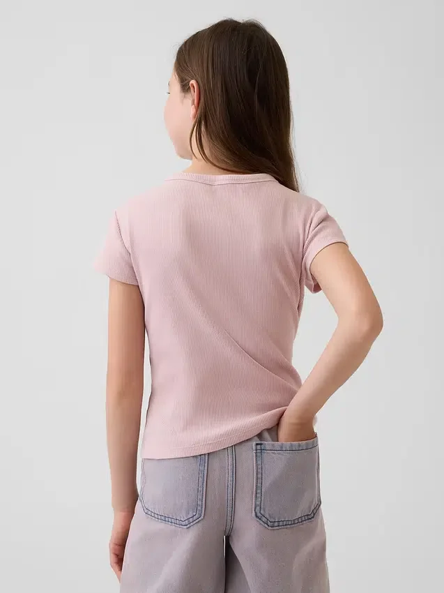 Barn-T-shirt i ribbstickat