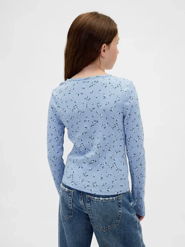Barn-T-shirt i ribbstickat