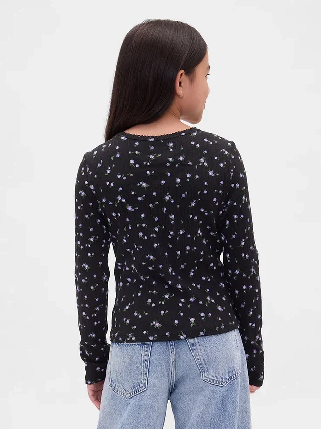 Barn-T-shirt i ribbstickat